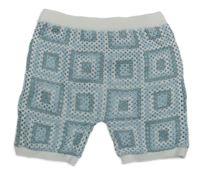 Modro-biele kockované pletené kraťasy F&F