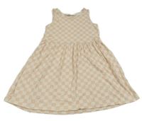 Růžovo-bílé kostkované bavlněné šaty H&M