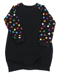 Čierne šaty so srdiečkami Shein