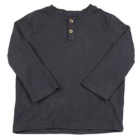 Tmavošedé žebrované triko 