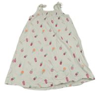 Biele bavlnené šaty so zmrzlinami Topolino