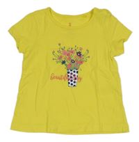 Žlté tričko s kvetinami Lupilu
