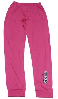 Růžové pyžamové kalhoty s nápisem - Sonic
