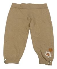 Svetlohnedé pletené tepláky s kvietkom River Island