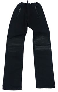 Černé džegíny s žebrováním H&M