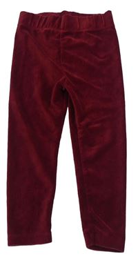 Rubínové zamatové rebrované legíny Firetrap