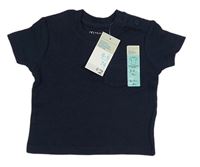 Tmavomodré žebrované tričko Primark