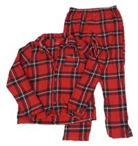 Červeno-tmavozeleno-bílé kostkované pyžamo Primark