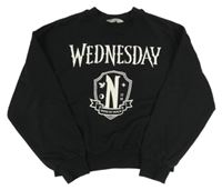 Čierna crop mikina s potiskem - Wednesday H&M