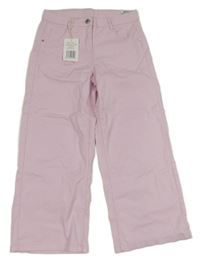 Nové - Světlerůžové plátěné wide leg rifle Alive