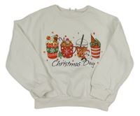 Biela mikina s nápoji Shein