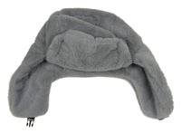 Šedá kožešinová zateplená beranice 