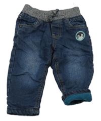 Tmavomodré zateplené rifle s tučňákem C&A