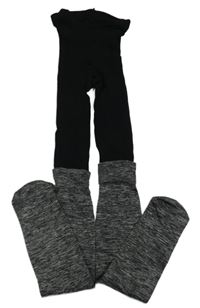 Čierno-sivé melírované pančuchy