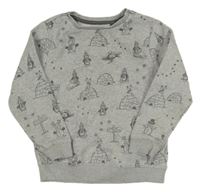 Sivá melírovaná mikina so zvířaty a iglú George