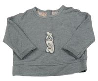 Sivá mikina s 3D zajícem Next