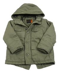 Khaki zateplená parka s kapucí Ben Sherman