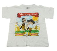 Biele tričko s obrázkem - Slovensko