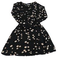 Nové - Černé lehké šaty s kytičkami Garcia