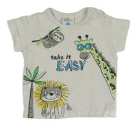 Biele tričko so zvířaty Topomini