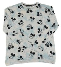 Světlemodro-smotanové batikované pyžamové tričko s Mickeym H&M