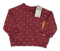 Nové - vínová bodkovaná á oversize mikina PRIMARK