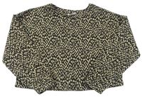 Čierno-béžové vzorované úpletové crop tričko Matalan