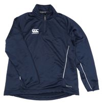 Tmavomodrá športová mikina s logom Canterbury