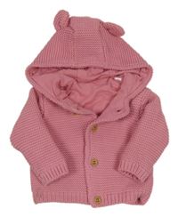 Ružový prepínaci podšitý sveter s kapucňou zn. M&S