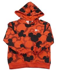 Červená mikina s Mickeym a kapucí Adidas 