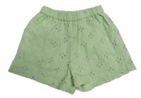 Zelené plátenné podšité kraťasy s bodkami Little kids