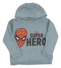Svetlomodrá mikina so Spider-manem a kapucňou George