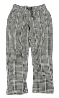 Šedo-růžové kostkované teplákové kalhoty Yigga 