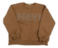 Hnedá mikina s nápisem z kamínků Zara