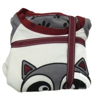 Nové - Šedo-bílé fleecové pyžamo s mývalem Dunnes