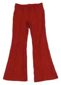 Červené flare kalhoty s puky H&M