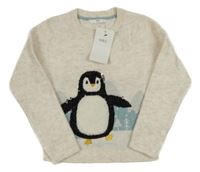 Nové - Béžový svetr s tučňákem M&S