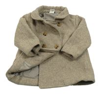 Béžový vlněný kabát H&M