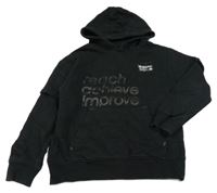 Černá mikina s nápisy a kapucí C&A