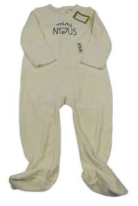 Nové - Smetanový sametový overal s nápisem Tape A L´oeil