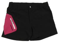 Čierno-ružové šušťákové outdoorové kraťasy Icepeak