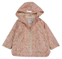 Světlerůžovo-růžová vzorovaná nepromokavá jarní bunda s kapucí Primark