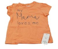 Nové - Oranžové tričko s nápisom Nutmeg