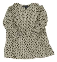 Béžová květinová halenková šatová tunika Lili Gaufrette