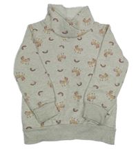 Šedá melírovaná mikina s jednorožci a komínovým Topolino