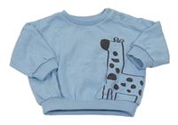 Svetlomodrá oversize mikina so žirafou Matalan