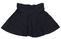 Tmavomodrá pletená kolová sukňa H&M