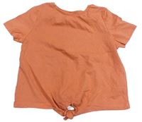 Tehlové crop tričko s uzlom Matalan