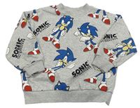 Sivá melírovaná mikina so Sonicem H&M
