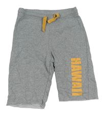 Šedé melírované chino teplákové kraťasy s nápisem H&M